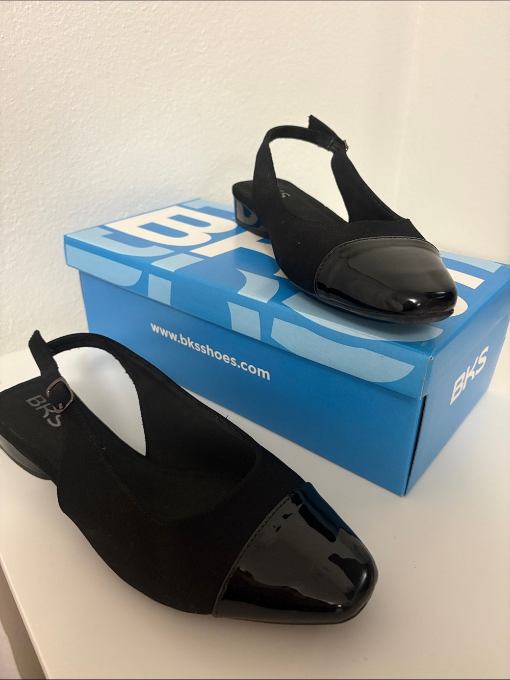 Bakers Black Slingback Patent Cap-Toe Flats